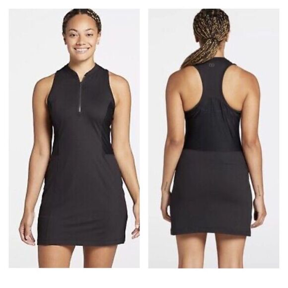 NWT CALIA by Carrie Underwood Perforated Sleeveless Golf Dress Black XS - Picture 1 of 11